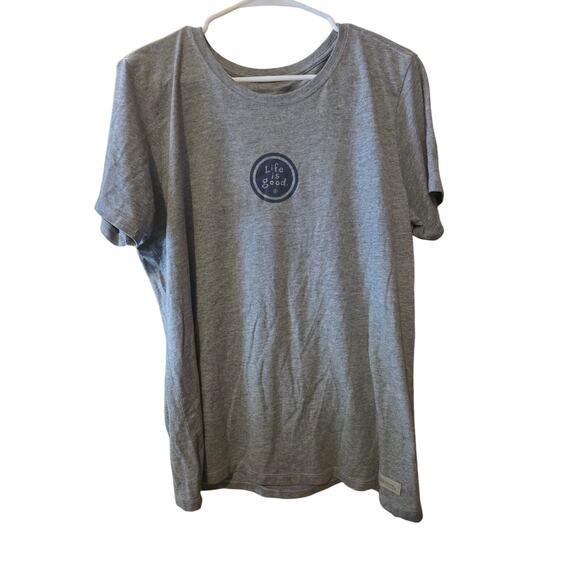 Life Is Good Vintage Fit T Shirt L Womens Gray Logo Front Pullover Casual - Picture 1 of 6